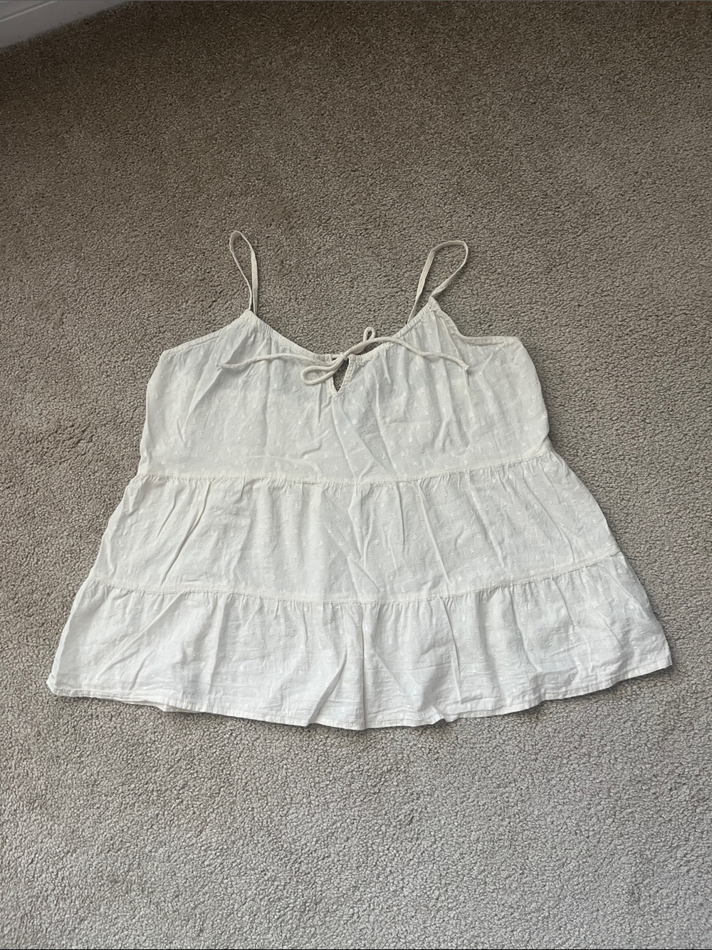 Old Navy Cream Tiered Spaghetti-Strap Camisole
